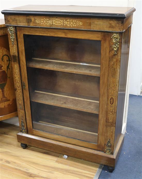 A Victorian walnut pier cabinet W.76cm